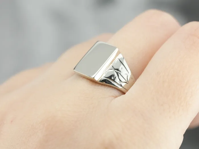 Rings Market Square Jewelers Unisex Mix Metal Signet Ring Rings Market Square Jewelers Unisex Mix Metal Signet Ring