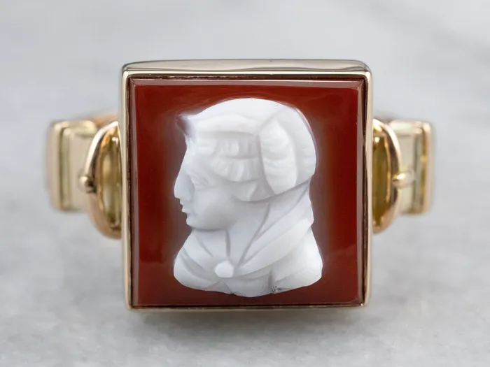 Rings Market Square Jewelers Vintage Hardstone Cameo Gold Ring Rings Market Square Jewelers Vintage Hardstone Cameo Gold Ring