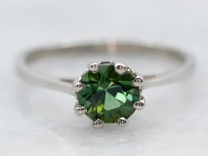 Rings Market Square Jewelers White Gold Green Tourmaline Solitaire Ring