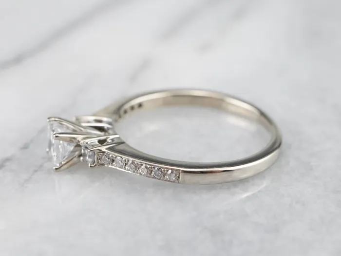 Rings MSJ Office Modern White Gold Princess Cut Diamond Engagement Ring Rings MSJ Office Modern White Gold Princess Cut Diamond Engagement Ring