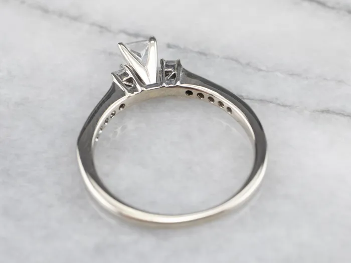 Rings MSJ Office Modern White Gold Princess Cut Diamond Engagement Ring Rings MSJ Office Modern White Gold Princess Cut Diamond Engagement Ring