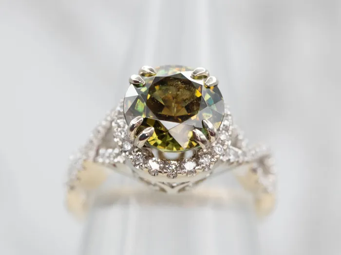 Rings Stunning White Gold Sphene and Diamond Halo Engagement Ring Market Square Jewelers Rings Stunning White Gold Sphene and Diamond Halo Engagement Ring Market Square Jewelers