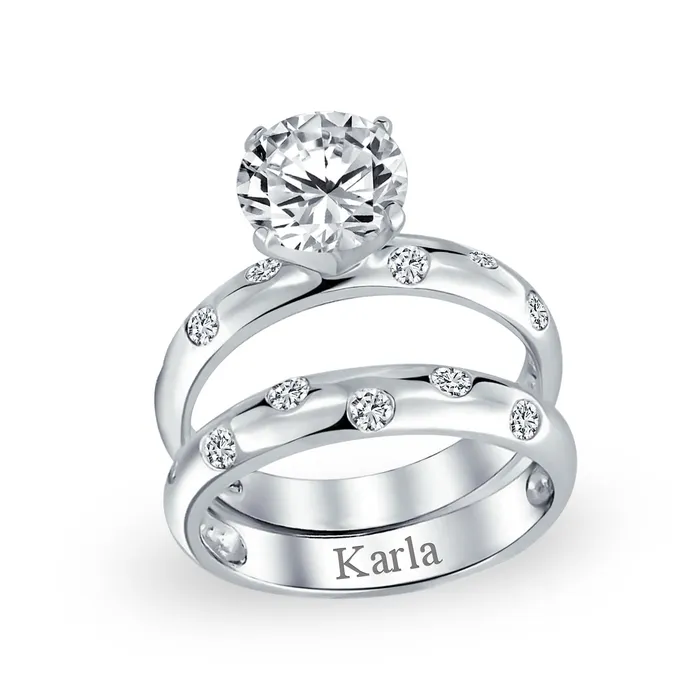 Rings Traditional Etoile Cocktail Statement Ring 2CTW CZ Engagement Wedding Band Set 14K Gold BlingJewelry Wholesale Rings Traditional Etoile Cocktail Statement Ring 2CTW CZ Engagement Wedding Band Set 14K Gold BlingJewelry Wholesale