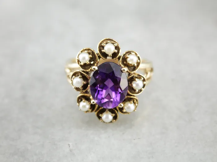 Rings Unique Amethyst and Pearl Halo Cocktail Ring Market Square Jewelers Rings Unique Amethyst and Pearl Halo Cocktail Ring Market Square Jewelers