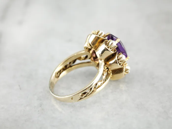 Rings Unique Amethyst and Pearl Halo Cocktail Ring Market Square Jewelers Rings Unique Amethyst and Pearl Halo Cocktail Ring Market Square Jewelers