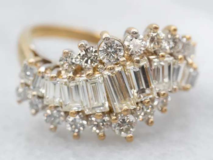 Rings Vintage 18KGold Diamond Cocktail Ring Market Square Jewelers