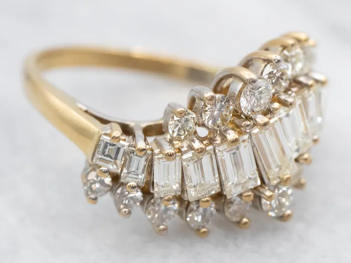 Rings Vintage 18KGold Diamond Cocktail Ring Market Square Jewelers Rings Vintage 18KGold Diamond Cocktail Ring Market Square Jewelers