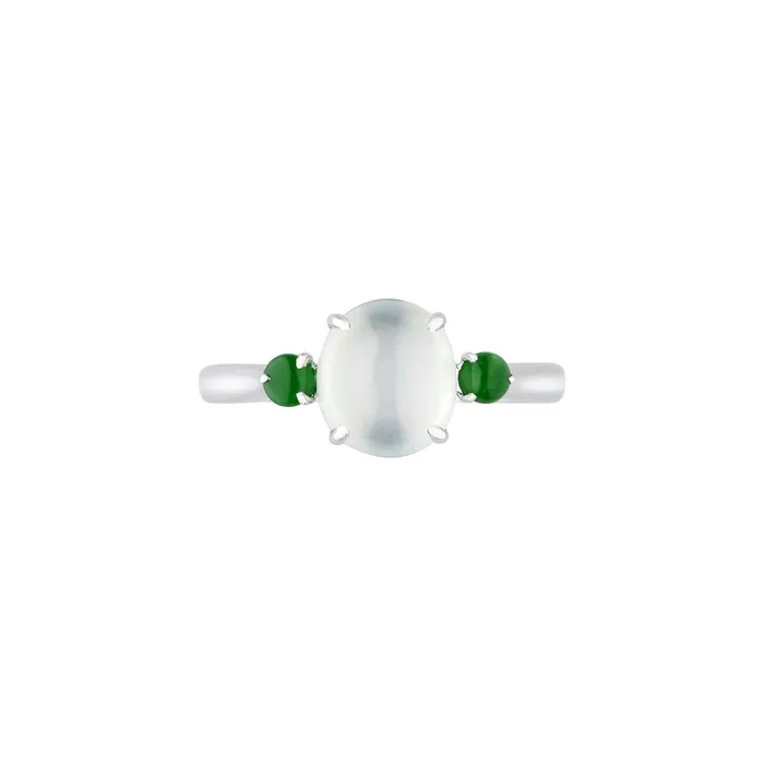 Rings White and Green Jade Ring CH Collection