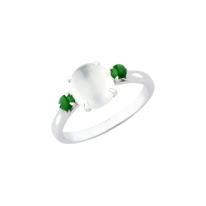 Rings White and Green Jade Ring CH Collection