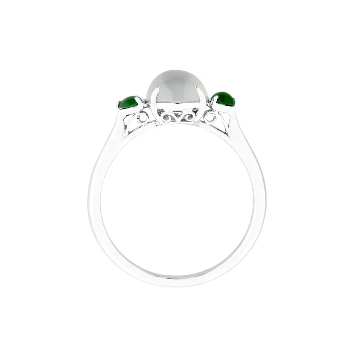 Rings White and Green Jade Ring CH Collection
