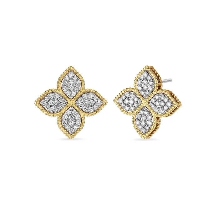 Roberto Coin Earrings Roberto Coin Princess Flower Large Diamond Stud Earrings Roberto Coin Earrings Roberto Coin Princess Flower Large Diamond Stud Earrings