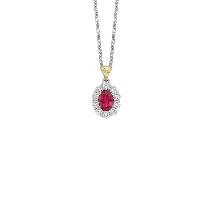 Ruby Diamond Pendant and Chain CH Collection Necklaces
