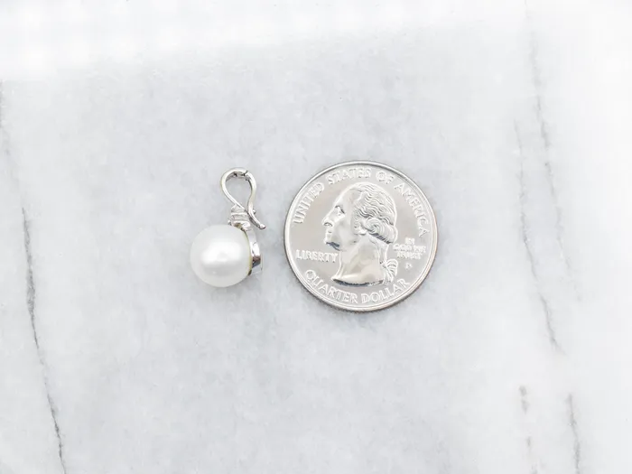 Saltwater Pearl and Diamond Pendant Market Square Jewelers Necklaces