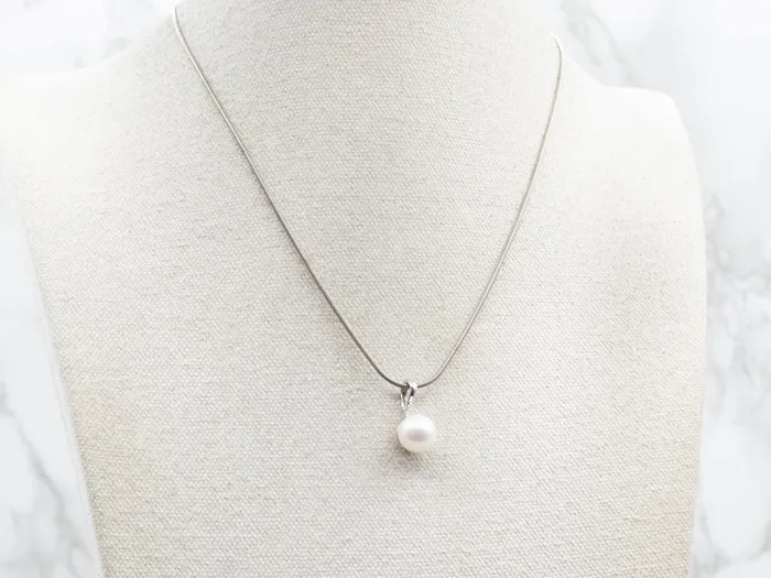Saltwater Pearl and Diamond Pendant Market Square Jewelers Necklaces