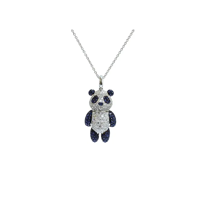 Sapphire Diamond Panda Pendant Necklace CH Collection Necklaces