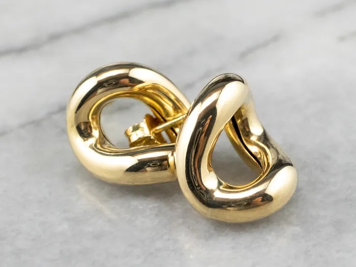 Sculptural 18K Gold Stud Earrings Market Square Jewelers Earrings