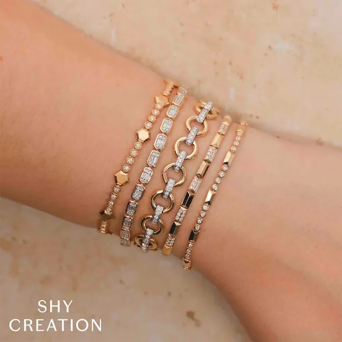 Shy Creation Bracelets Shy Creation Diamond Bezel Geo Cut Bracelet 054 CT Shy Creation Bracelets Shy Creation Diamond Bezel Geo Cut Bracelet 054 CT