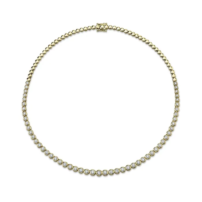 Shy Creation Necklaces Shy Creation Diamond Bezel Tennis Necklace 353 CT