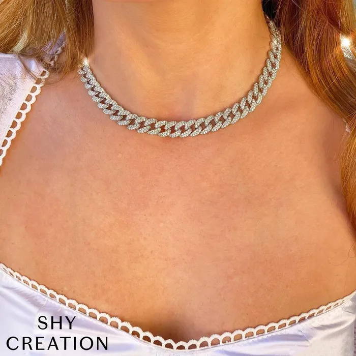 Shy Creation Necklaces Shy Creation Diamond Pave Link Necklace