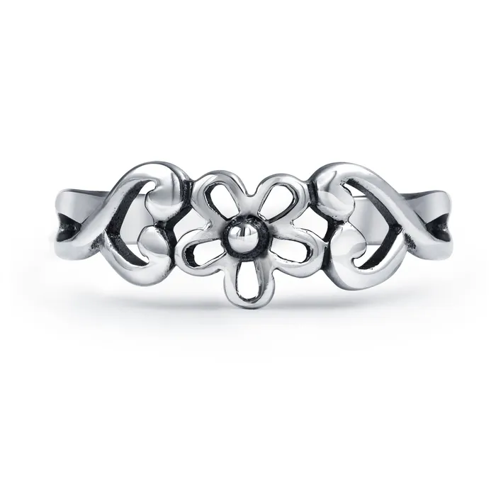 Silver Sterling Toe Ring with Flowers Heart Filigree Design Midi Band BlingJewelry Wholesale Rings Silver Sterling Toe Ring with Flowers Heart Filigree Design Midi Band BlingJewelry Wholesale Rings
