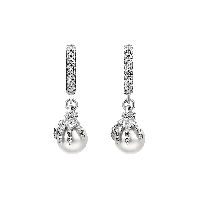 Single WONG Dragon Claw Pearl Dangly Earring old Earrings