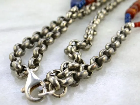 Sodalite and Glass Beaded Antique Silver Necklace Market Square Jewelers Necklaces Sodalite and Glass Beaded Antique Silver Necklace Market Square Jewelers Necklaces