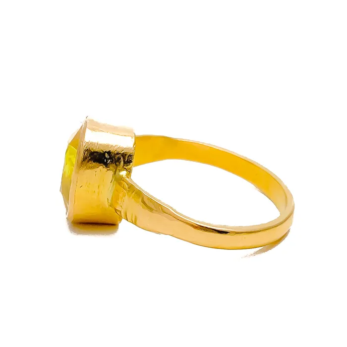 Sparkling Bright 22K Gold 75 CT Yellow Sapphire Ring Andaaz Jewelers Rings