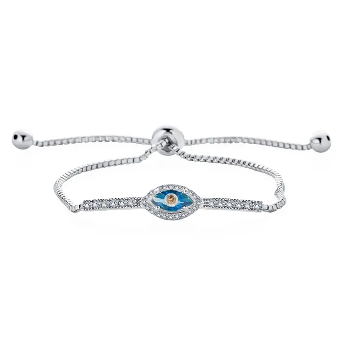 Spiritual Protection Pave CZ Halo Blue Evil Eye Charm Bolo Style Bracelet BlingJewelry Wholesale Bracelets Spiritual Protection Pave CZ Halo Blue Evil Eye Charm Bolo Style Bracelet BlingJewelry Wholesale Bracelets
