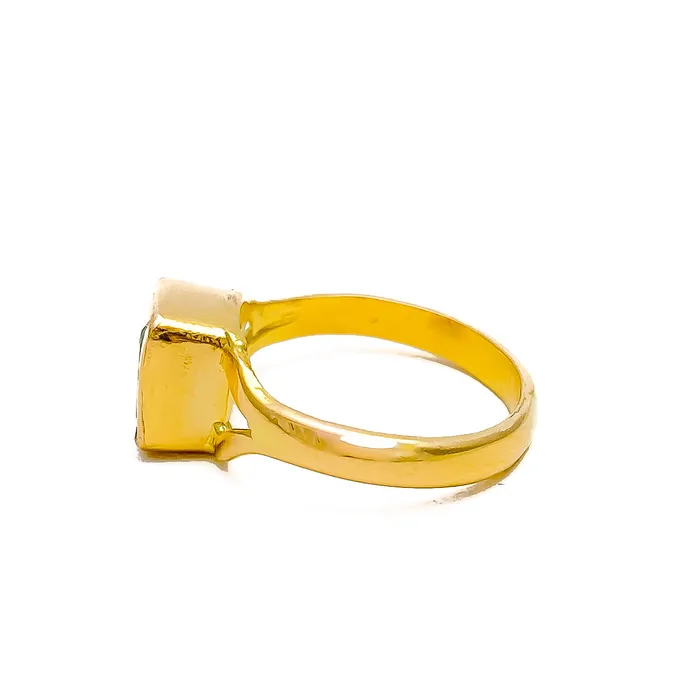 Tasteful 22K Gold 25CT Emerald Ring Andaaz Jewelers Rings