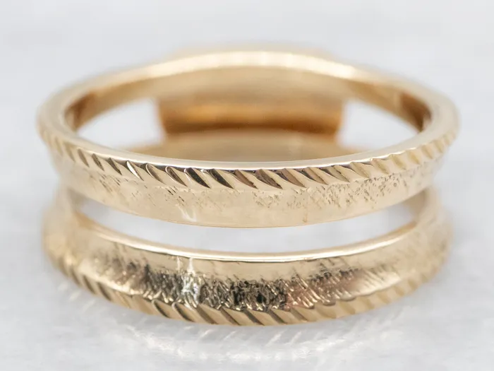 Textured Gold Enhancer Band Market Square Jewelers Rings