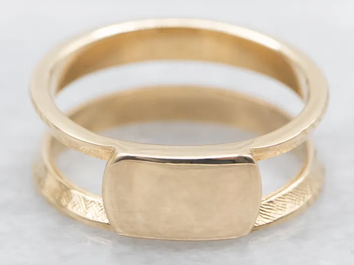 Textured Gold Enhancer Band Market Square Jewelers Rings