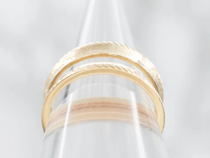 Textured Gold Enhancer Band Market Square Jewelers Rings