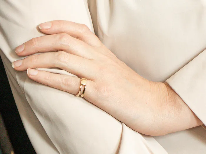Textured Gold Enhancer Band Market Square Jewelers Rings