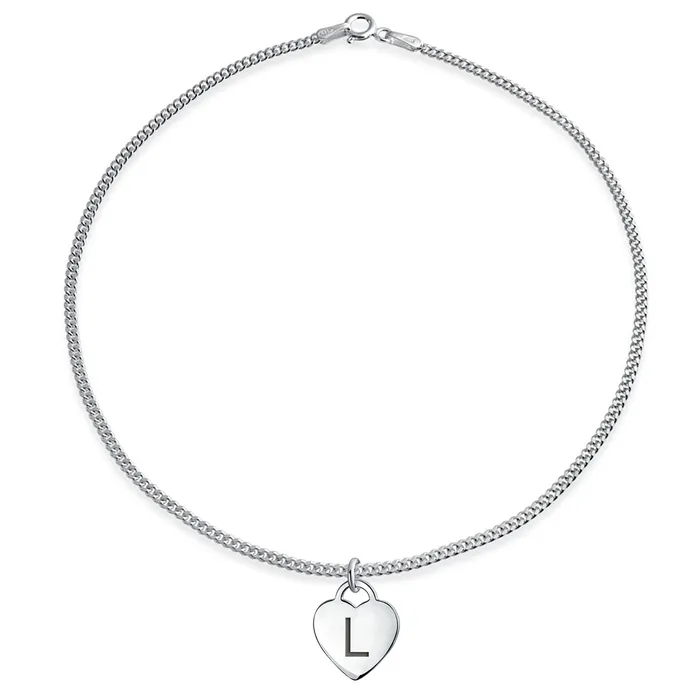Tiny Minimalist ABC Heart Initial Anklet Ankle Bracelet Sterling Silver 910 Inch BlingJewelry Wholesale Bracelets Tiny Minimalist ABC Heart Initial Anklet Ankle Bracelet Sterling Silver 910 Inch BlingJewelry Wholesale Bracelets