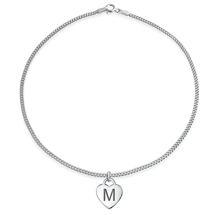 Tiny Minimalist ABC Heart Initial Anklet Ankle Bracelet Sterling Silver 910 Inch BlingJewelry Wholesale Bracelets Tiny Minimalist ABC Heart Initial Anklet Ankle Bracelet Sterling Silver 910 Inch BlingJewelry Wholesale Bracelets