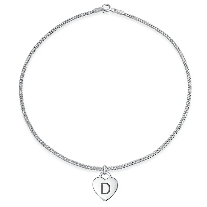 Tiny Minimalist ABC Heart Initial Anklet Ankle Bracelet Sterling Silver 910 Inch BlingJewelry Wholesale Bracelets Tiny Minimalist ABC Heart Initial Anklet Ankle Bracelet Sterling Silver 910 Inch BlingJewelry Wholesale Bracelets