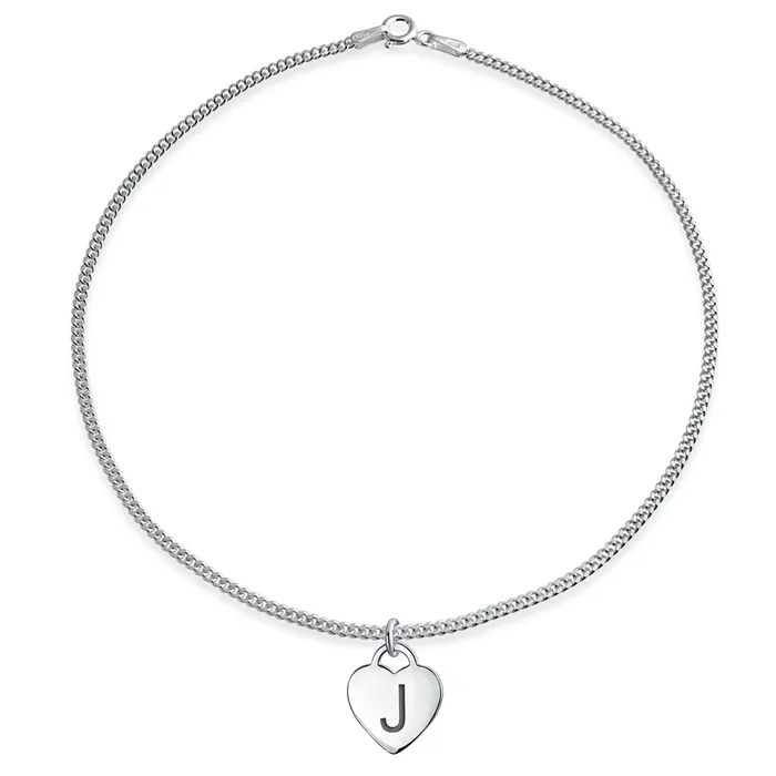 Tiny Minimalist ABC Heart Initial Anklet Ankle Bracelet Sterling Silver 910 Inch BlingJewelry Wholesale Bracelets Tiny Minimalist ABC Heart Initial Anklet Ankle Bracelet Sterling Silver 910 Inch BlingJewelry Wholesale Bracelets