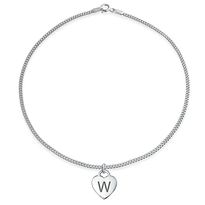 Tiny Minimalist ABC Heart Initial Anklet Ankle Bracelet Sterling Silver 910 Inch BlingJewelry Wholesale Bracelets Tiny Minimalist ABC Heart Initial Anklet Ankle Bracelet Sterling Silver 910 Inch BlingJewelry Wholesale Bracelets