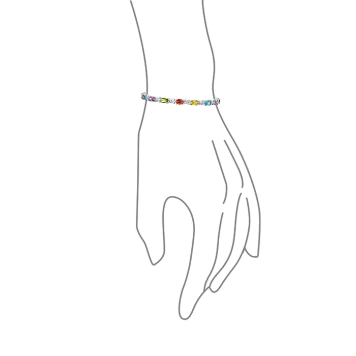 Traditional Vintage Style MultiColored CZ Tennis Bracelet Silver Plated 775 Inch BlingJewelry Wholesale Bracelets Traditional Vintage Style MultiColored CZ Tennis Bracelet Silver Plated 775 Inch BlingJewelry Wholesale Bracelets
