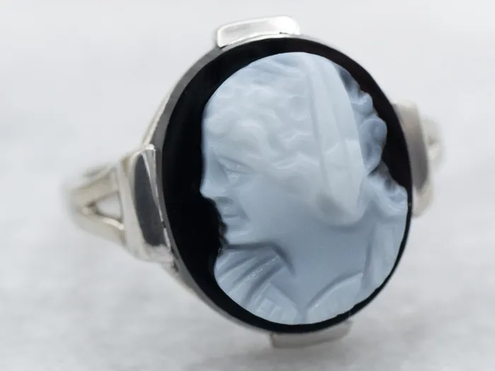 Vintage Black Onyx Cameo Ring Market Square Jewelers Rings Vintage Black Onyx Cameo Ring Market Square Jewelers Rings