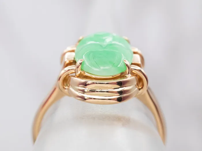 Vintage Carved Jade Solitaire Ring Market Square Jewelers Rings Vintage Carved Jade Solitaire Ring Market Square Jewelers Rings