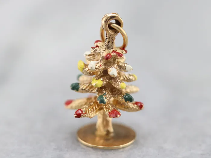 Vintage Enameled Christmas Tree Charm Market Square Jewelers Charm Necklaces Vintage Enameled Christmas Tree Charm Market Square Jewelers Charm Necklaces