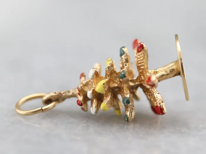 Vintage Enameled Christmas Tree Charm Market Square Jewelers Charm Necklaces Vintage Enameled Christmas Tree Charm Market Square Jewelers Charm Necklaces