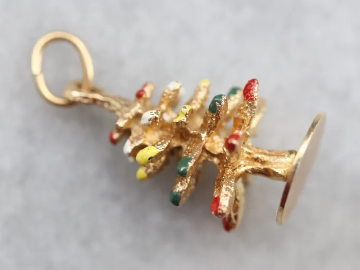 Vintage Enameled Christmas Tree Charm Market Square Jewelers Charm Necklaces Vintage Enameled Christmas Tree Charm Market Square Jewelers Charm Necklaces