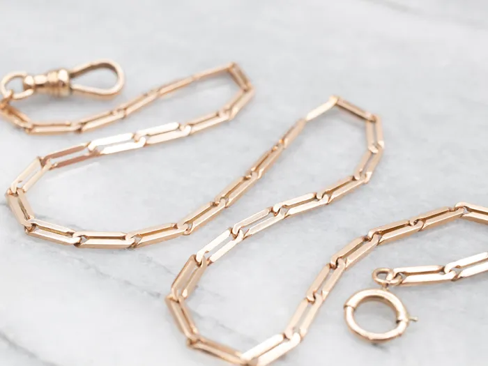 Watches Vintage Gold Paperclip Watch Chain Market Square Jewelers