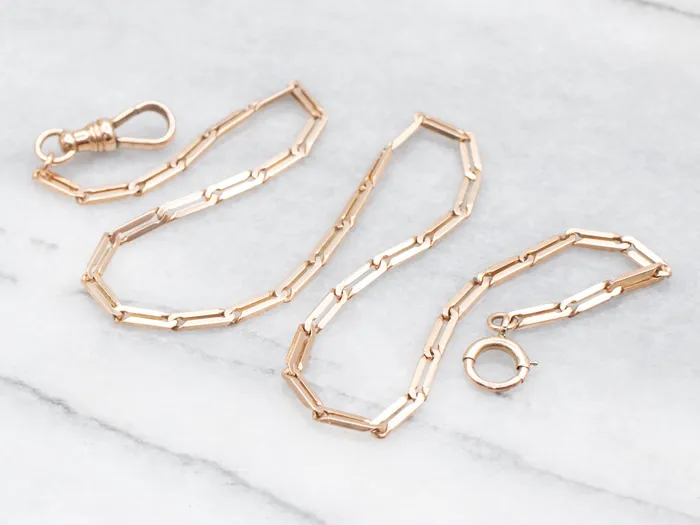 Watches Vintage Gold Paperclip Watch Chain Market Square Jewelers