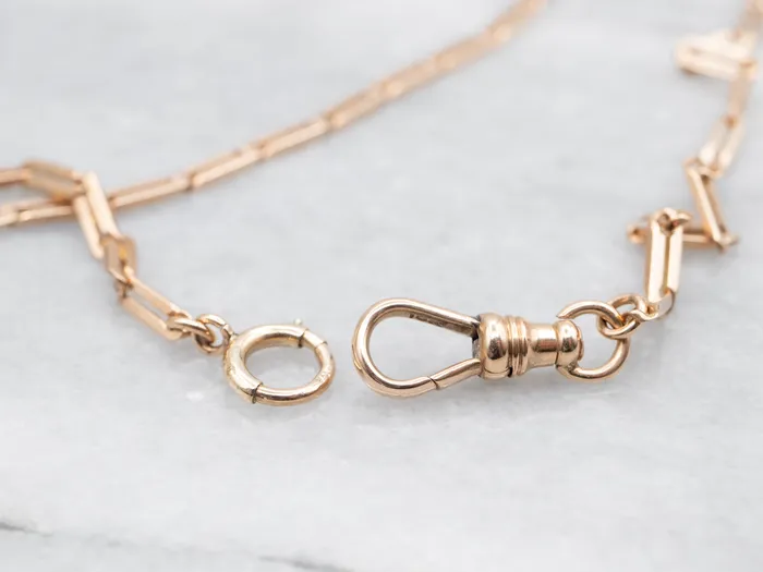 Watches Vintage Gold Paperclip Watch Chain Market Square Jewelers