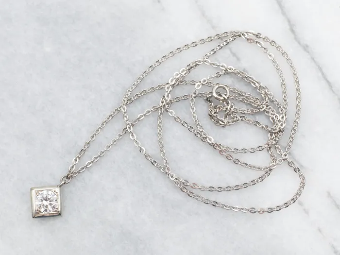 White Gold Diamond Solitaire Pendant Necklace Market Square Jewelers Necklaces White Gold Diamond Solitaire Pendant Necklace Market Square Jewelers Necklaces