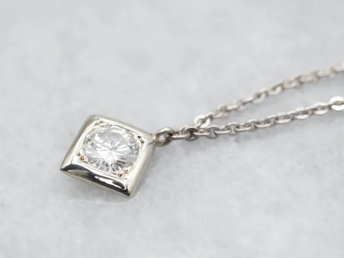 White Gold Diamond Solitaire Pendant Necklace Market Square Jewelers Necklaces White Gold Diamond Solitaire Pendant Necklace Market Square Jewelers Necklaces