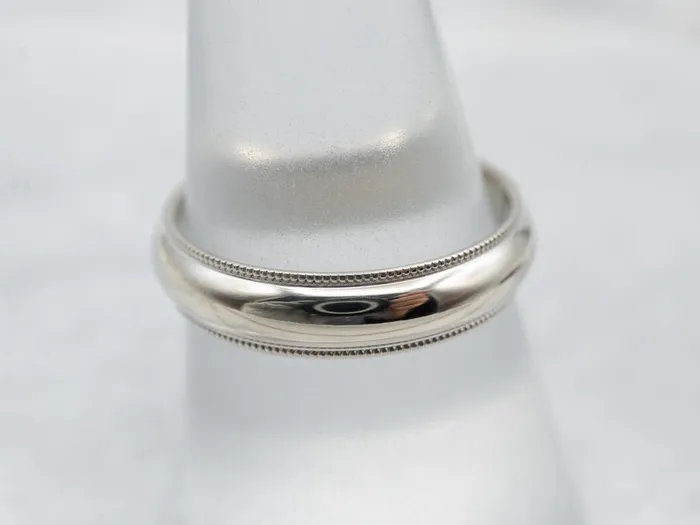 White Gold Milgrain Edge Wedding Band Market Square Jewelers Rings White Gold Milgrain Edge Wedding Band Market Square Jewelers Rings